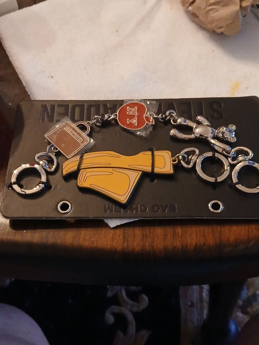 Steve Madden Stylish Yellow Bag Charm New